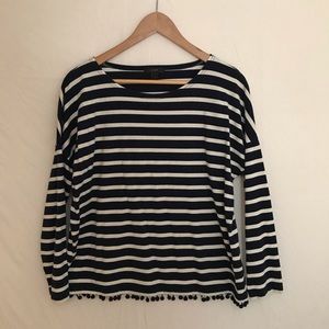 Navy Striped Top